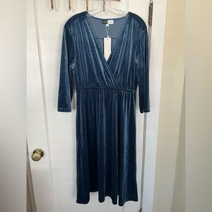 Piper & Scoot Velvet blue Dress, size Large